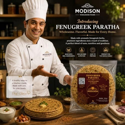 MODISON Fenugreek Paratha Traditional Indian Flatbread Frozen 360g thumbnail 4
