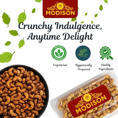 MODISON Roasted Cashew Nuts Healthy Snacks Protein Rich Kaju 400g thumbnail 4