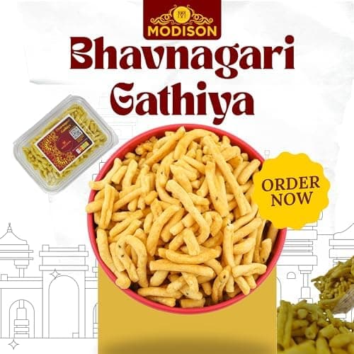 MODISON Bhavnagari Gathiya Indian Snacks Crispy Gujarati 180g thumbnail 2