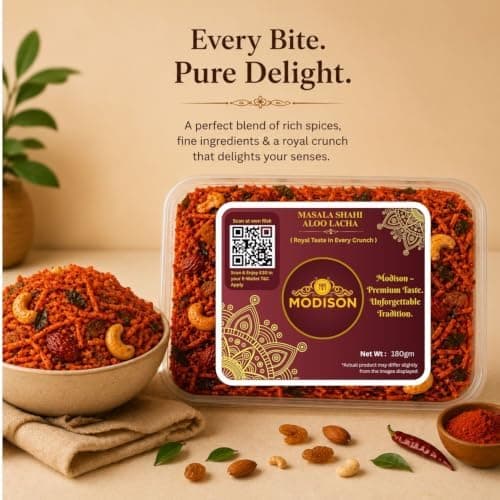 MODISON Masala Shahi Aloo Lacha Indian Namkeen Spicy Potato 180g thumbnail 7