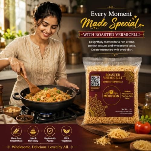 MODISON Roasted Vermicelli Premium Wheat Semolina Ready to Cook 1kg thumbnail 5