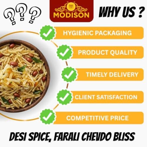 MODISON Spicy Farali Chevdo Indian Snacks Masala Farsan 180g thumbnail 3
