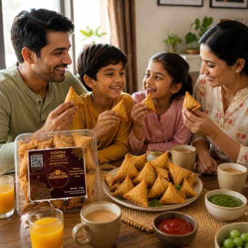 MODISON Samosa Combo Cocktail & Punjabi Frozen Indian Snack 1.4kg thumbnail 6