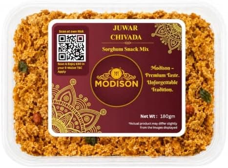 MODISON Jowar Chivda Indian Namkeen Crispy Sorghum Millet 180g thumbnail 1