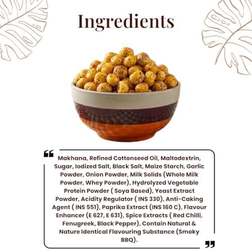 MODISON Roasted Makhana Healthy Snacks Smoky Barbeque Masala 80g thumbnail 6