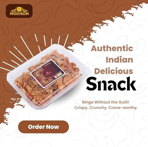MODISON Soya Papdi Healthy Snacks Crispy Protein Rich 180g thumbnail 2