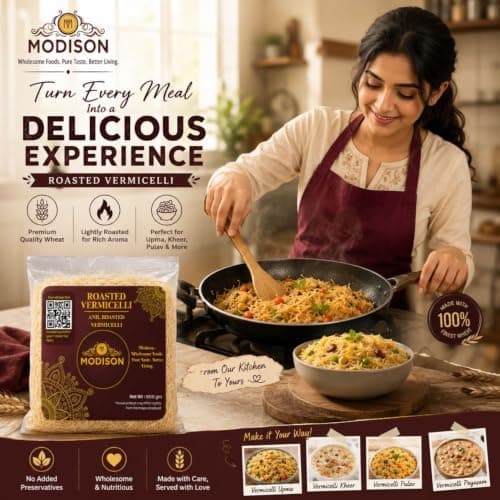 MODISON Roasted Vermicelli Premium Wheat Semolina Seviyan 900g thumbnail 6