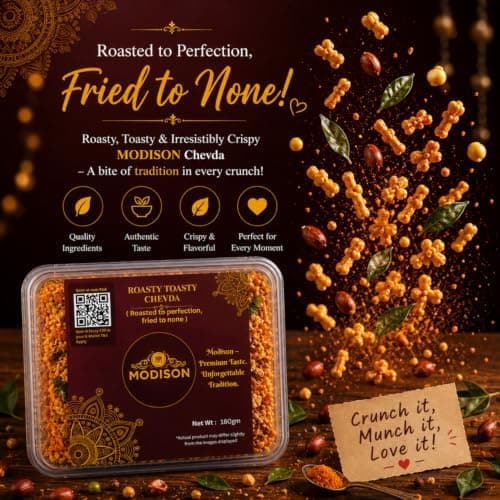 MODISON Roasty Toasty Chevda Indian Namkeen Roasted Crunchy 180g thumbnail 7