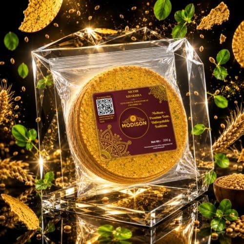 MODISON Methi Khakhra Whole Wheat Fenugreek Crispbread Snack 200 g thumbnail 6