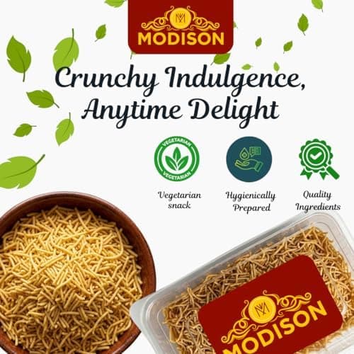 MODISON Aloo Sev Indian Snacks Spiced Potato Noodles 180g thumbnail 5