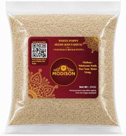 MODISON White Poppy Seeds Khus Khus Whole Spice 100g thumbnail 1