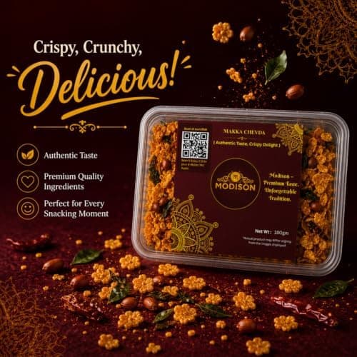 MODISON Makka Chevda Indian Namkeen Crispy Corn Flakes 180g thumbnail 6