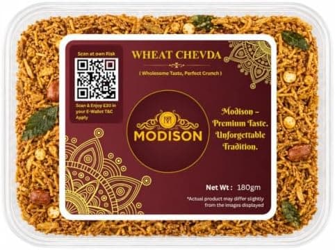 MODISON Wheat Chevda Indian Namkeen Crispy Flakes Mix 180g thumbnail 1
