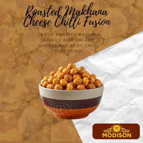 MODISON Roasted Makhana Healthy Snacks Cheese Chilli Fusion 80g thumbnail 7