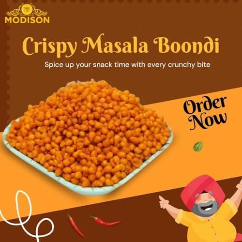 MODISON Masala Boondi Indian Snacks Spiced Gram Flour 180g thumbnail 5