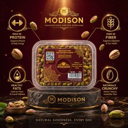 MODISON Roasted Pistachios Indian Dry Fruit Salted Pista 180g thumbnail 3