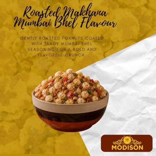 MODISON Roasted Makhana Healthy Snacks Mumbai Bhel Flavour 80g thumbnail 3