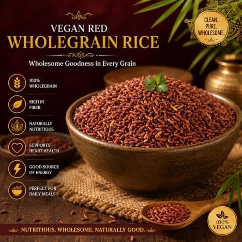MODISON Vegan Red Wholegrain Rice Natural Gluten Free 1kg thumbnail 5