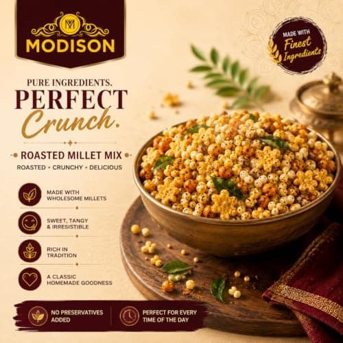 MODISON Roasted Millet Mix Indian Namkeen Crispy Multigrain 180g thumbnail 4