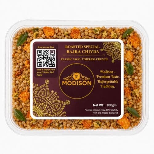 MODISON Roasted Bajra Chivda Indian Namkeen Crunchy Millet 180g thumbnail 1