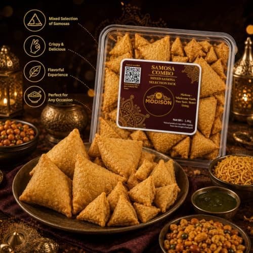 MODISON Samosa Combo Cocktail & Punjabi Frozen Indian Snack 1.4kg thumbnail 5