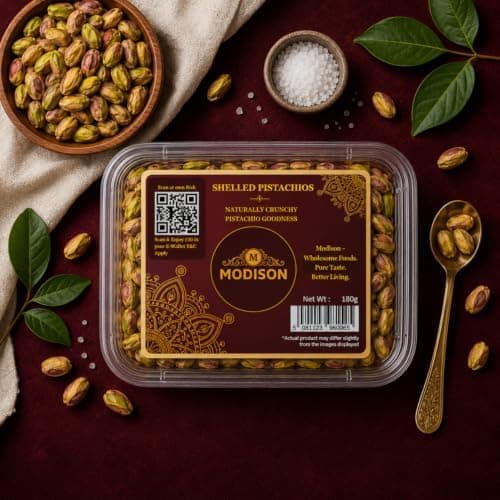 MODISON Roasted Pistachios Indian Dry Fruit Salted Pista 180g thumbnail 7