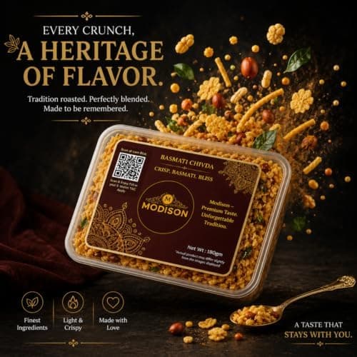 MODISON Basmati Chivda Indian Namkeen Crispy Rice Flakes 180g thumbnail 7