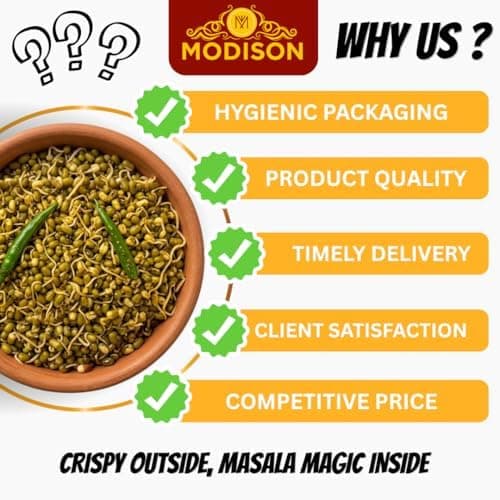 MODISON Masala Mug Healthy Snacks Roasted Mung Beans 180g thumbnail 2