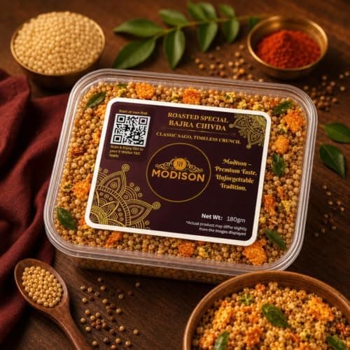 MODISON Roasted Bajra Chivda Indian Namkeen Crunchy Millet 180g thumbnail 6