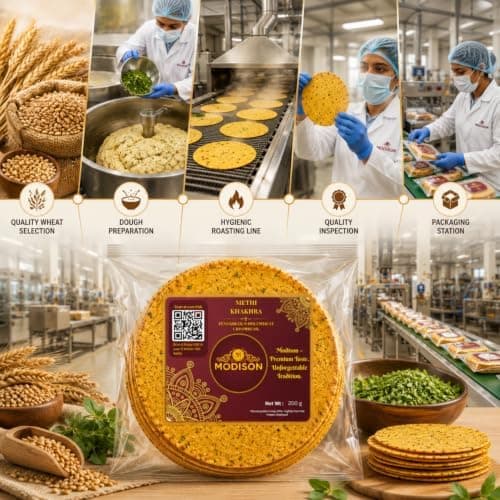 MODISON Methi Khakhra Whole Wheat Fenugreek Crispbread Snack 200 g thumbnail 5