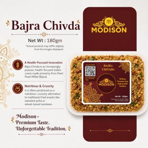 MODISON Bajra Chivda Indian Namkeen Crispy Pearl Millet 180g thumbnail 3