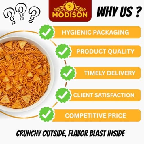 MODISON Sev Samosa Indian Snacks Spicy Crunchy Mix 180g thumbnail 2
