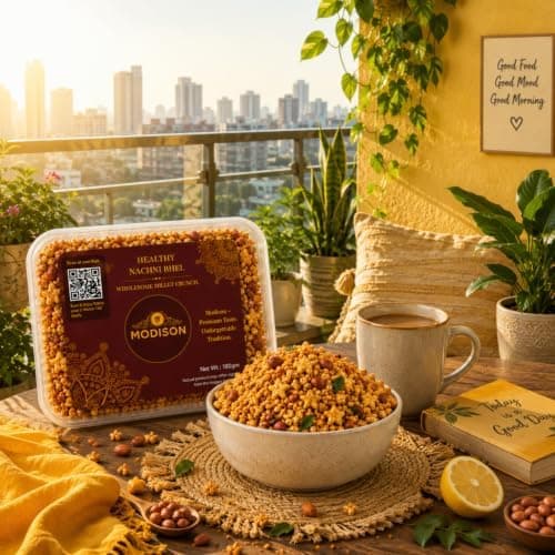 MODISON Healthy Nachni Bhel Indian Namkeen Crispy Ragi Puff 180g thumbnail 4