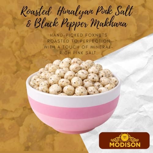 MODISON Roasted Makhana Healthy Snacks Himalayan Pink Salt Pepper 80g thumbnail 6