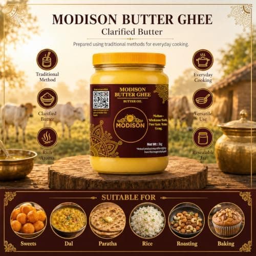 MODISON Butter Ghee Clarified Butter Pure Milk Fat 1kg thumbnail 2