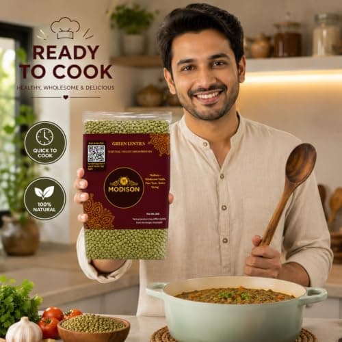 MODISON Green Lentils Whole Pulses High Fibre Protein 2KG thumbnail 3