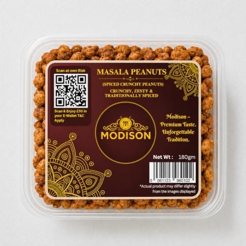 MODISON Masala Peanuts Indian Snacks Spicy Crunchy 180g thumbnail 1
