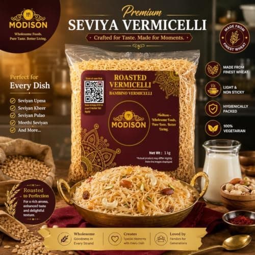 MODISON Roasted Vermicelli Premium Wheat Semolina Ready to Cook 1kg thumbnail 3