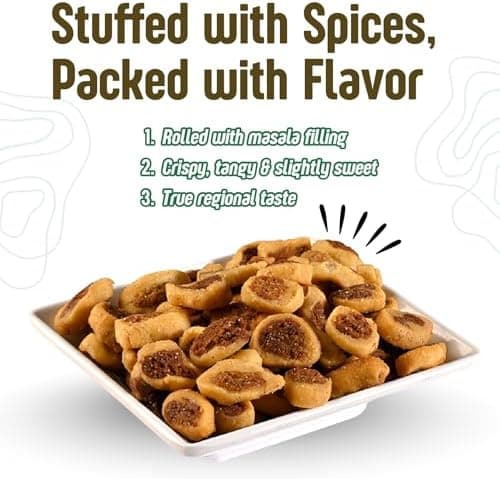 MODISON Bhakharwadi Mini Indian Snacks Spicy Wheat Rolls 180g thumbnail 4