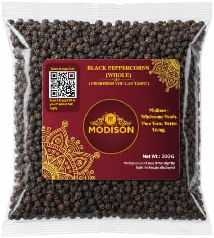 MODISON Black Peppercorns Whole Spice 200g thumbnail 1