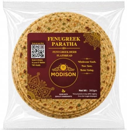 MODISON Fenugreek Paratha Traditional Indian Flatbread Frozen 360g thumbnail 1