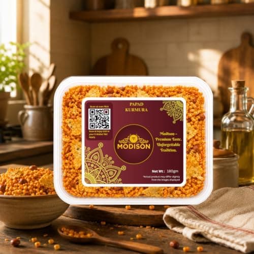 MODISON Papad Kurmura Indian Namkeen Crispy Puffed Rice 180g thumbnail 2