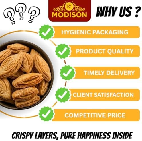 MODISON Plain Khaajli Indian Snacks Crispy Wheat Crackers 180g thumbnail 2