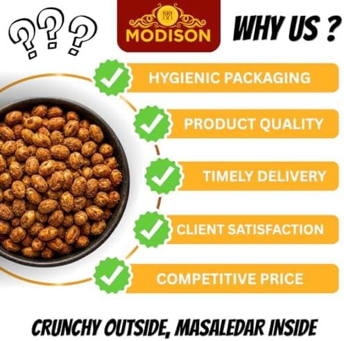 MODISON Masala Peanuts Indian Snacks Spicy Crunchy 180g thumbnail 2