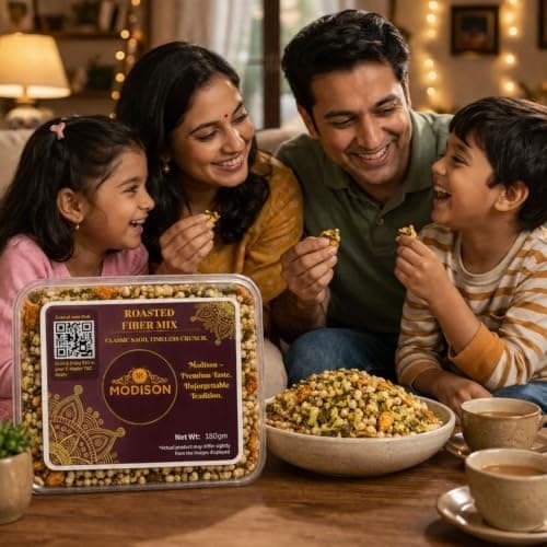 MODISON Roasted Fiber Mix Indian Namkeen Crunchy Millet Sorghum 180g thumbnail 4