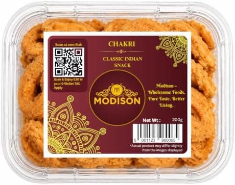 MODISON Chakri Crispy Indian Namkeen Snack 200g thumbnail 1