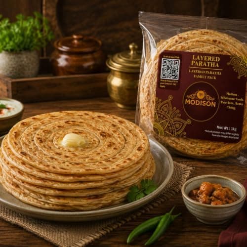 MODISON Layered Paratha Family Pack Frozen Indian Flatbread 1kg thumbnail 4