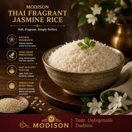 MODISON Thai Fragrant Jasmine Rice Long Grain Aromatic White Rice 5kg thumbnail 6