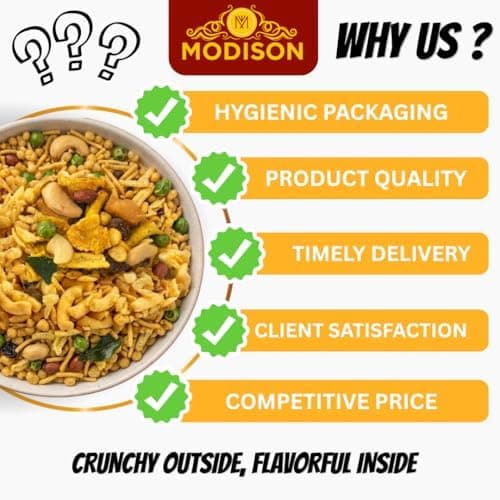 MODISON Mix Chavanu Indian Snacks Crunchy Spicy Mix 180g thumbnail 3