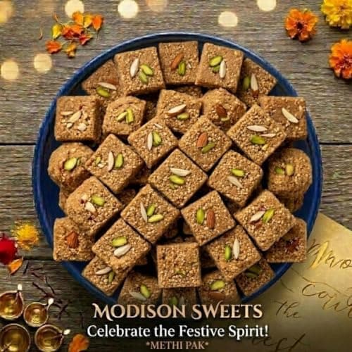 MODISON Methi Paak Indian Sweets Traditional Mithai 4 Piece thumbnail 5
